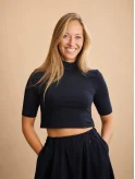 LUCCA Dámsky crop top čierny