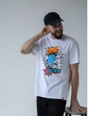 PECKOVÁ Pánske tričko AGEN biele Pop-Art