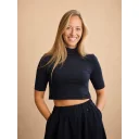 LUCCA Dámsky crop top čierny