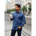 BERN Pánska košeľa regular tmavo modrá so vzorom