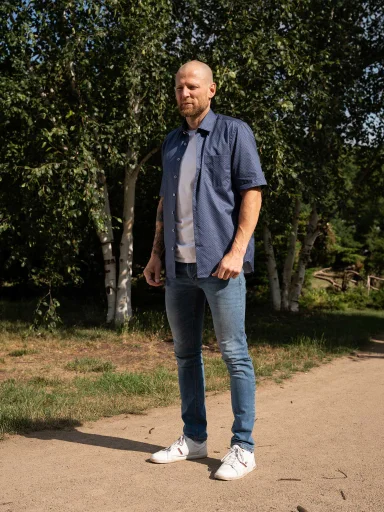 BARI Pánska košeľa regular fit tmavomodrá so vzorom