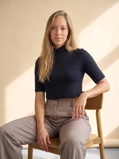 LUCCA Dámsky crop top čierny 40
