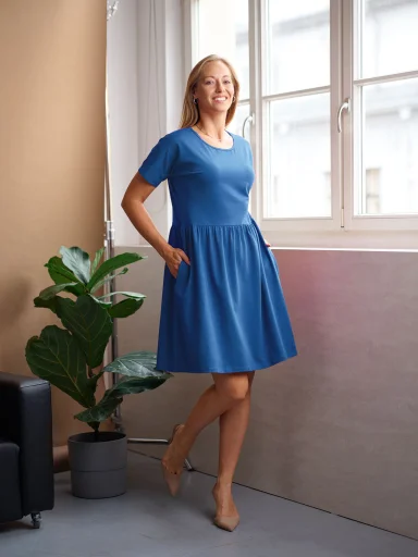 ALBA Dámske šaty kráľovsky modré 38-40