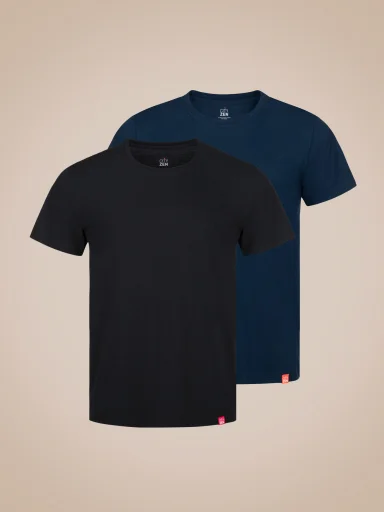 AGEN Výhodná sada 2 pánskych tričiek čierne, navy 5XL