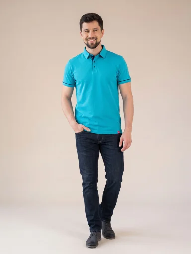 ANTONY Pánska polokošeľa azúrová/NAVY