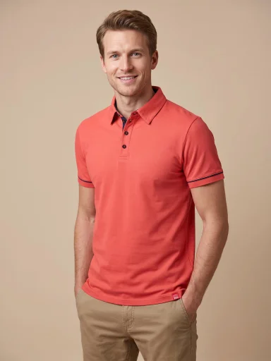 ANTONY Pánska polokošeľa tehlová/NAVY XL