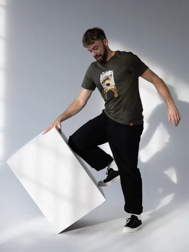 KAŠPAR Pánske tričko AGEN dark khaki 3XL