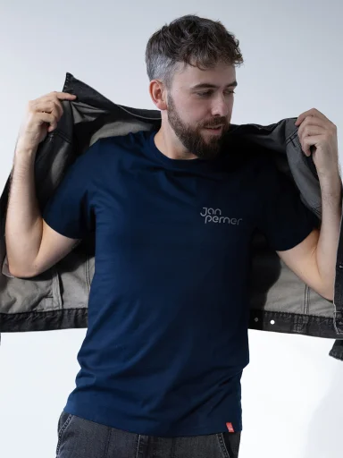 PERNER Pánske tričko AGEN navy, Koľaje L