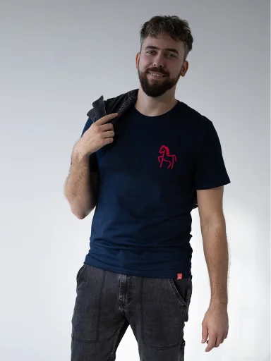 VÁŇA Pánske tričko AGEN navy Koník