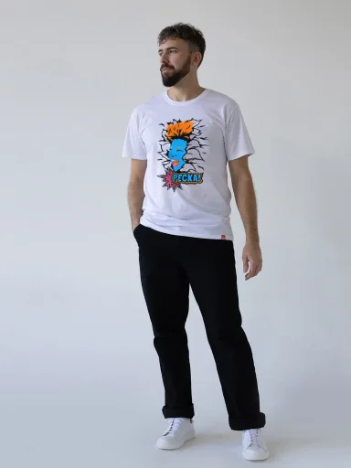 PECKOVÁ Pánske tričko AGEN biele Pop-Art