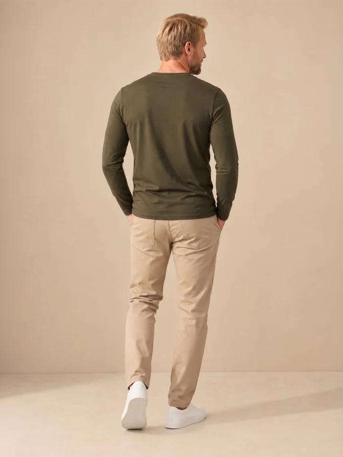 CALI Pánske tričko dark khaki