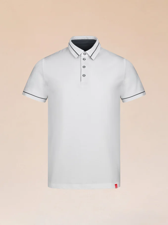 SPARKS Pánska polokošeľa biela/jeans blue M