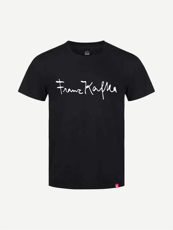 KAFKA Pánske tričko AGEN čierne Podpis