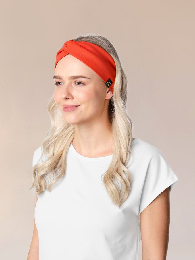 ČELENKA turbanová ohnivo oranžová
