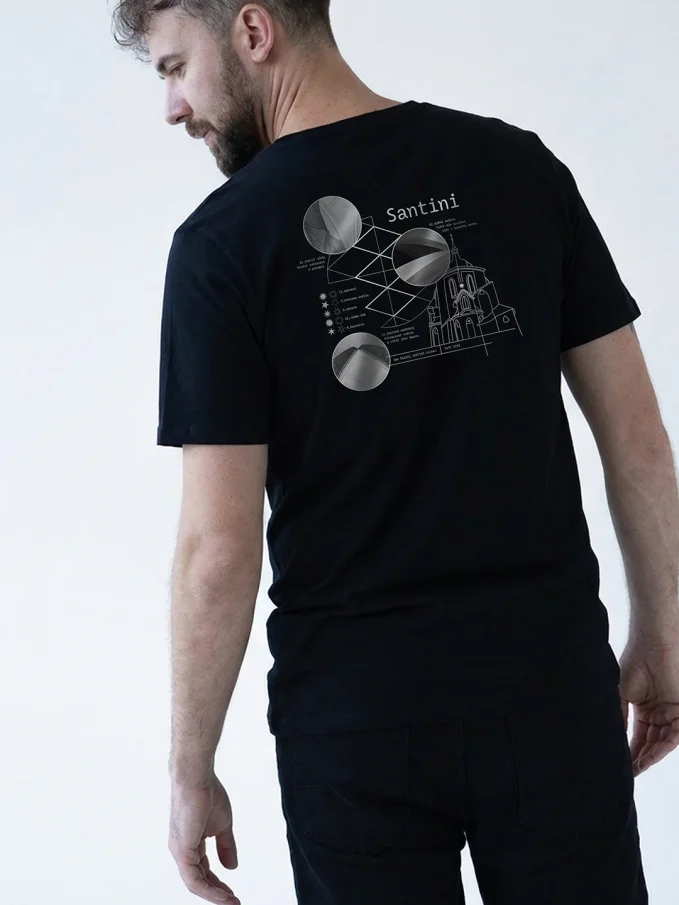 SANTINI Pánske tričko AGEN čierne Půdorys