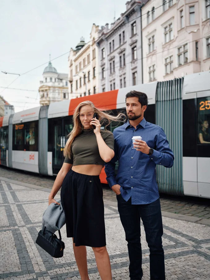 BERN Pánska košeľa regular tmavo modrá so vzorom 44