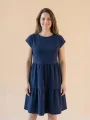 MALAGA Dámske šaty s volánmi navy 36