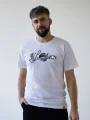 SANTINI Pánske tričko AGEN biele Kruhy S